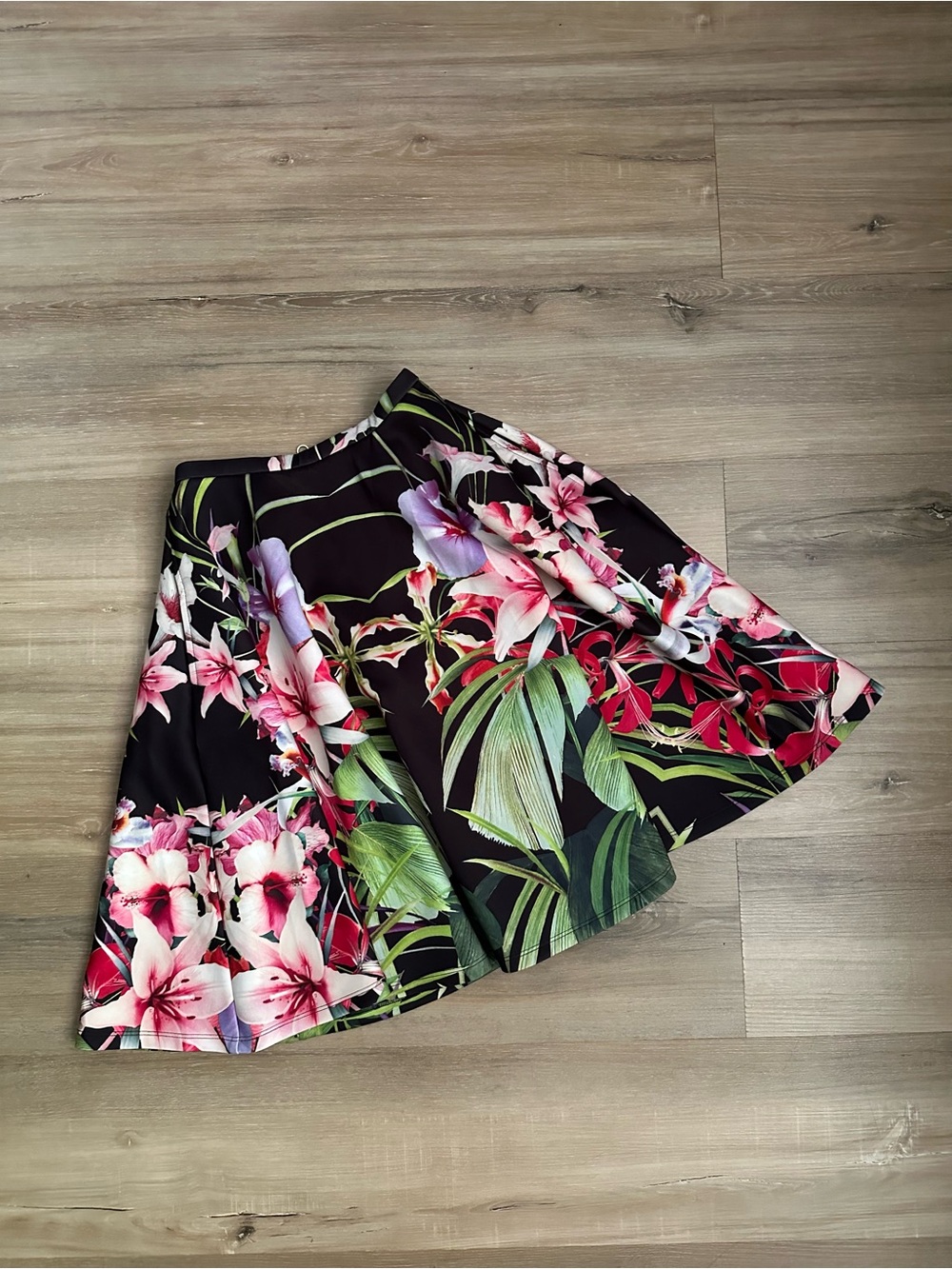Ted Baker London Size 0 Tropical Floral Full A-Line Midi Skirt